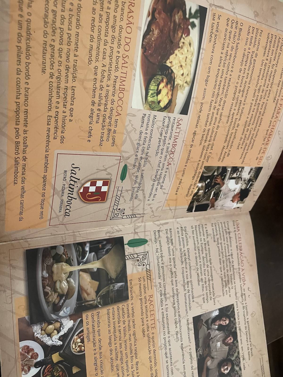 Bistrô saltimbocca cardápio