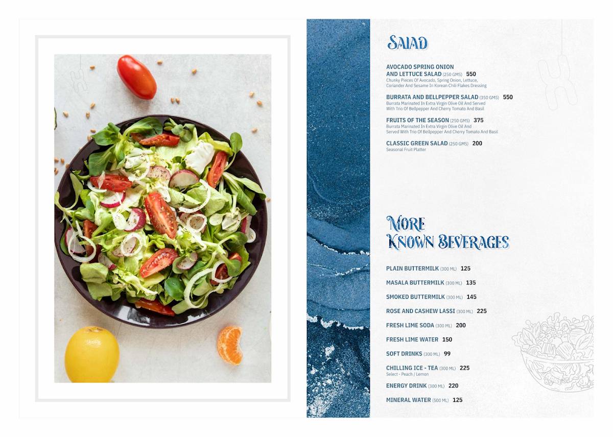 Bizz The Hotel menu
