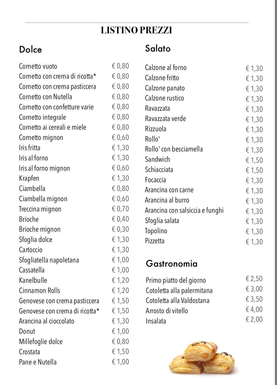 Menu di Black Garden - la Cassata del Barone 