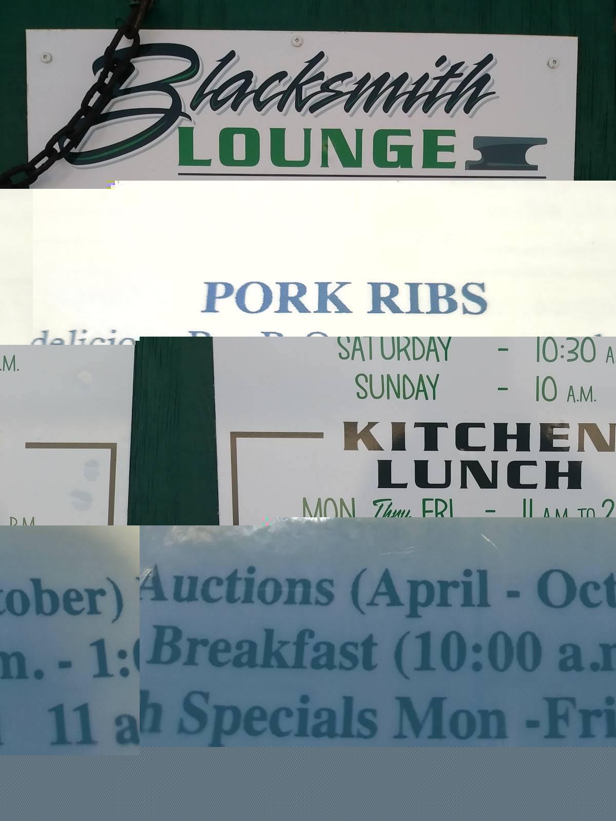 Menu at Blacksmith Lounge & Broaster restaurant, Hugo