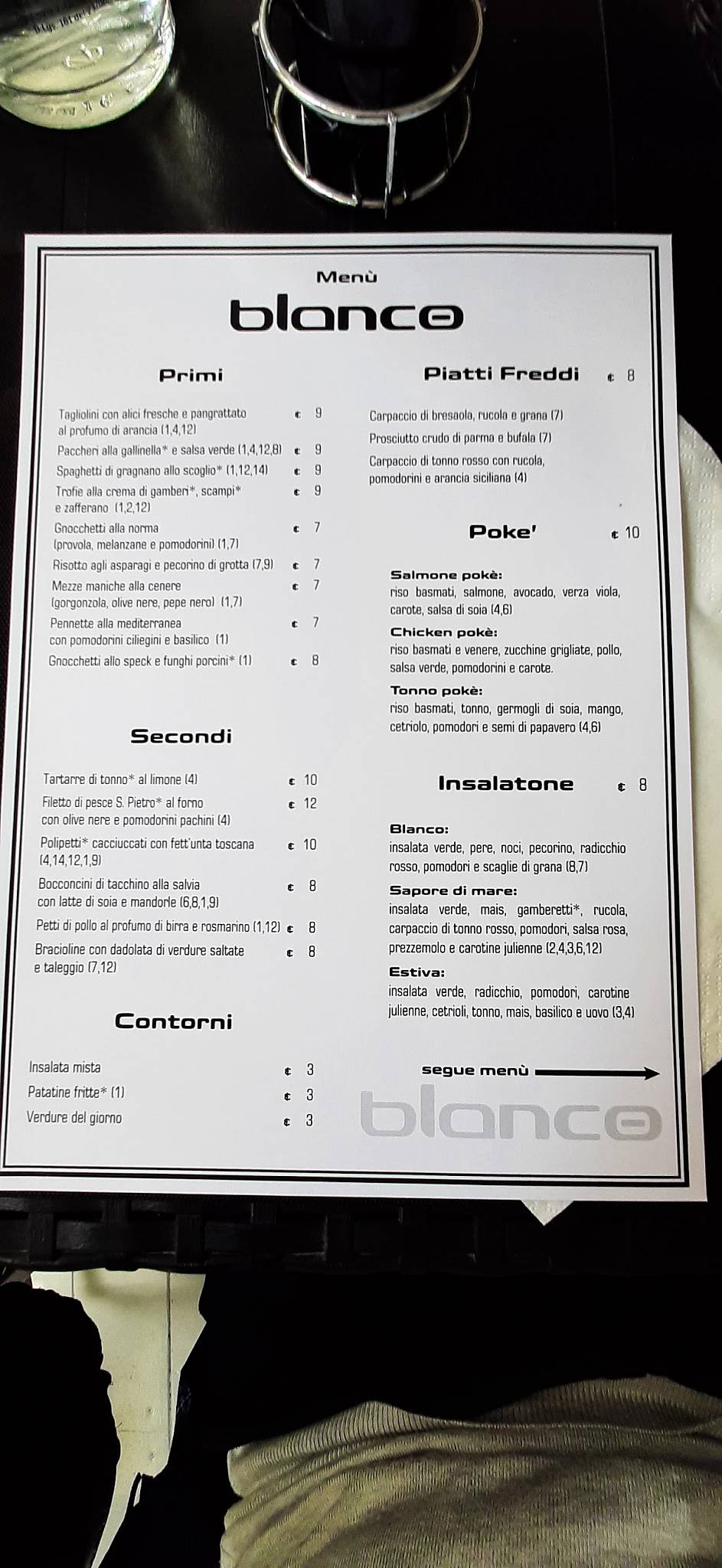 Menu di Blanco Ristocaffe' 
