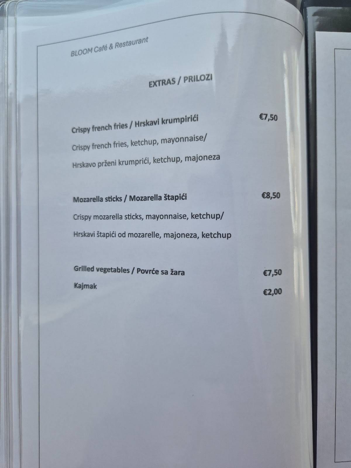 Menu de Bloom Restaurant & Breakfast buffe