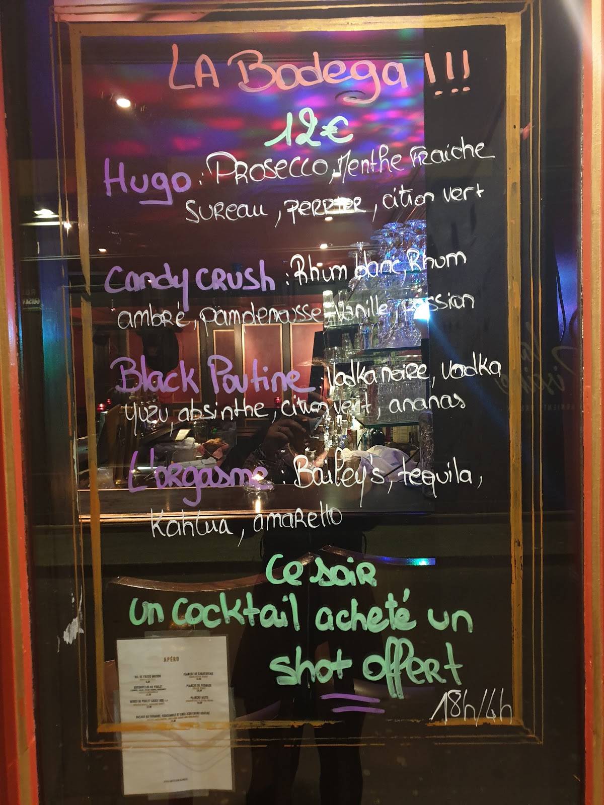 Menu de Bodega de la Soif