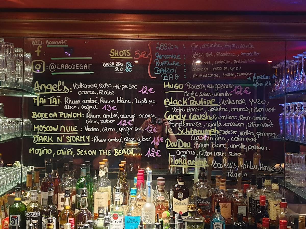 Menu de Bodega de la Soif