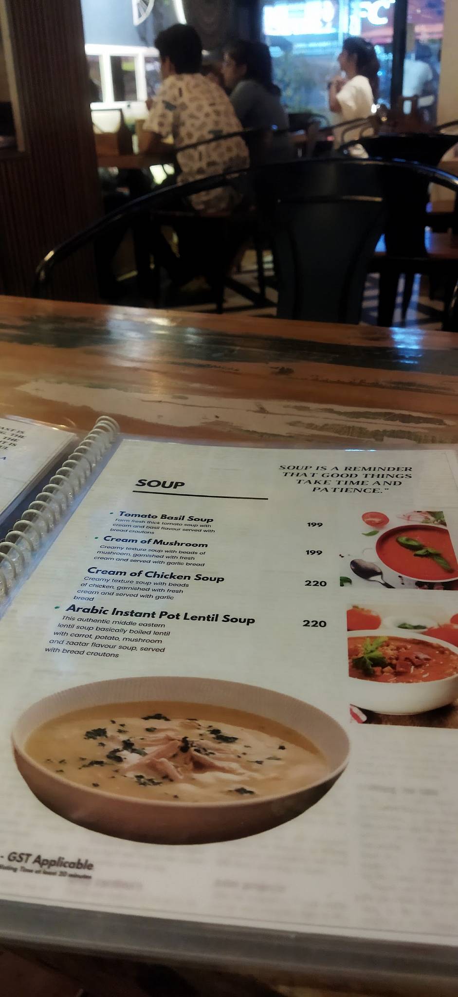 Boho The Ground Cafe menu