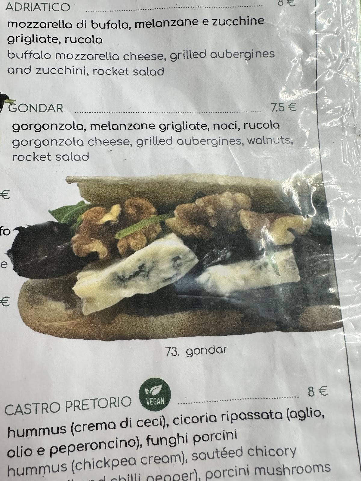 Menu di Bono Bottega Nostrana - Piazza Di Spagna