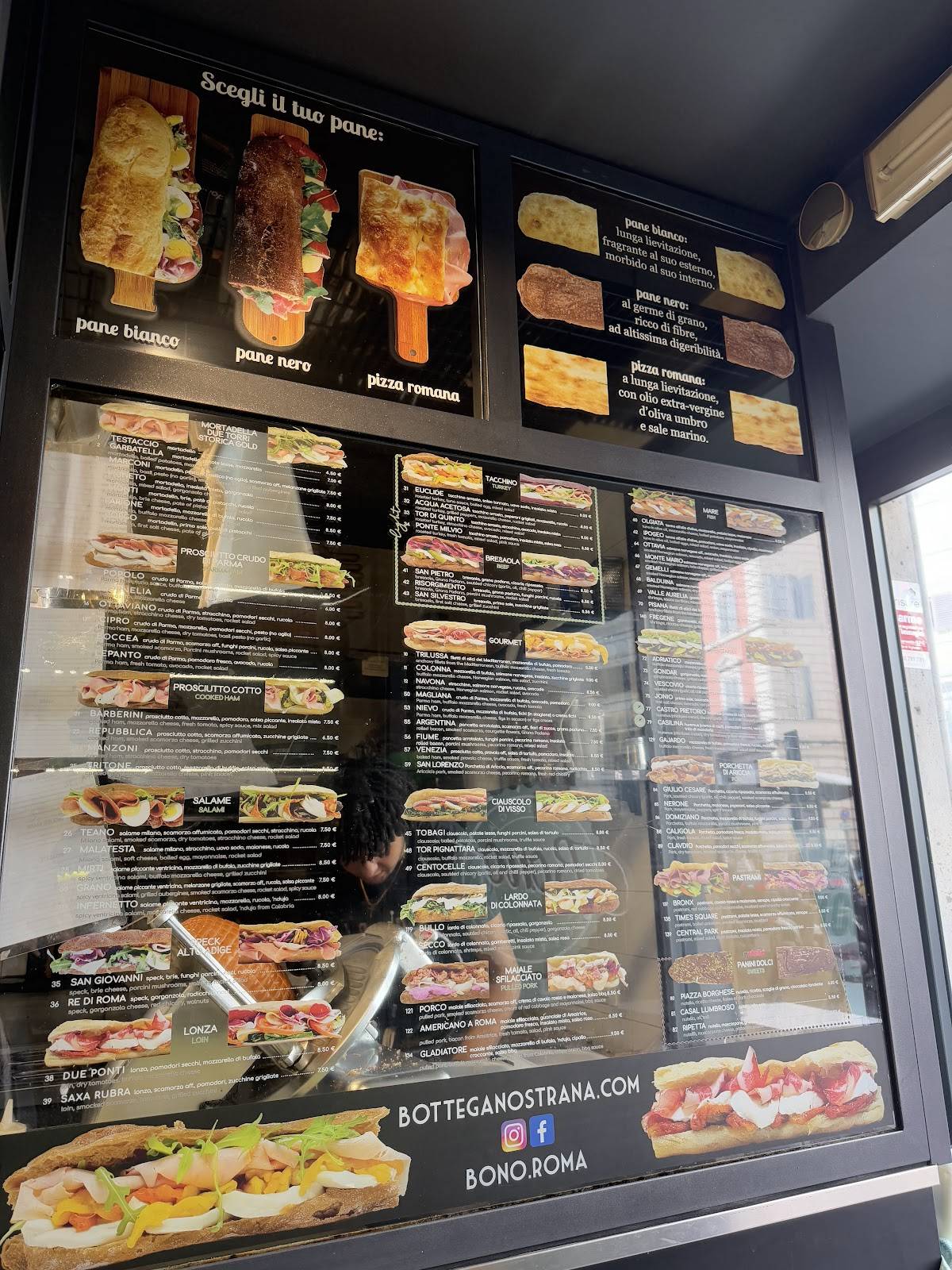 Menu di Bono Bottega Nostrana - Piazza Di Spagna