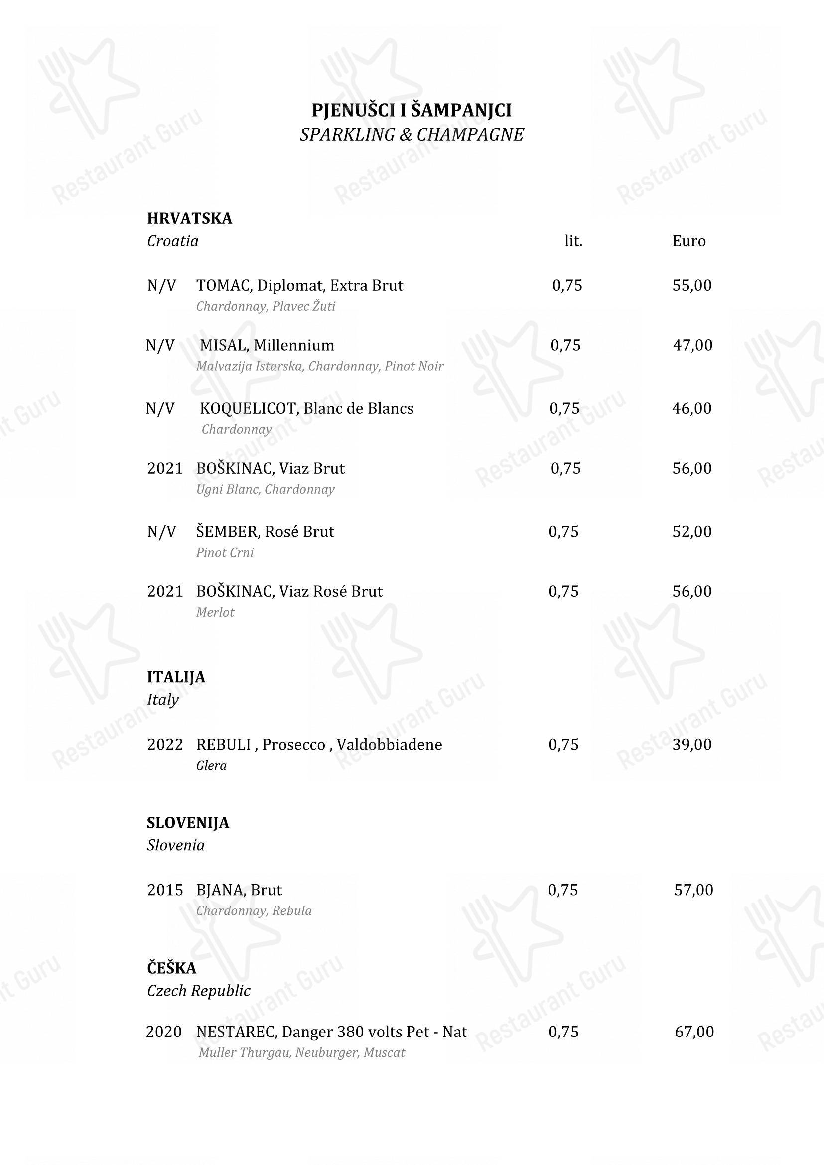 Menu bar per Boskinac pub & bar