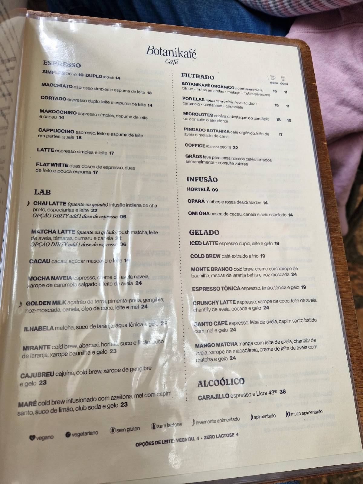 Botanikafé Jardins cardápio