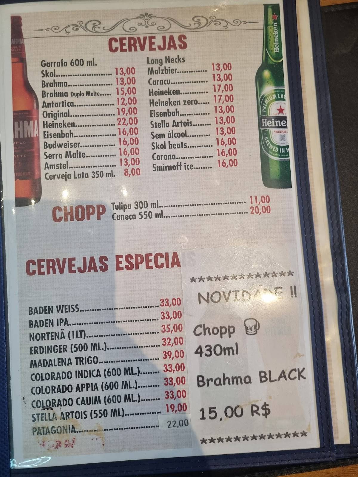 Boteco Garotinha cardápio