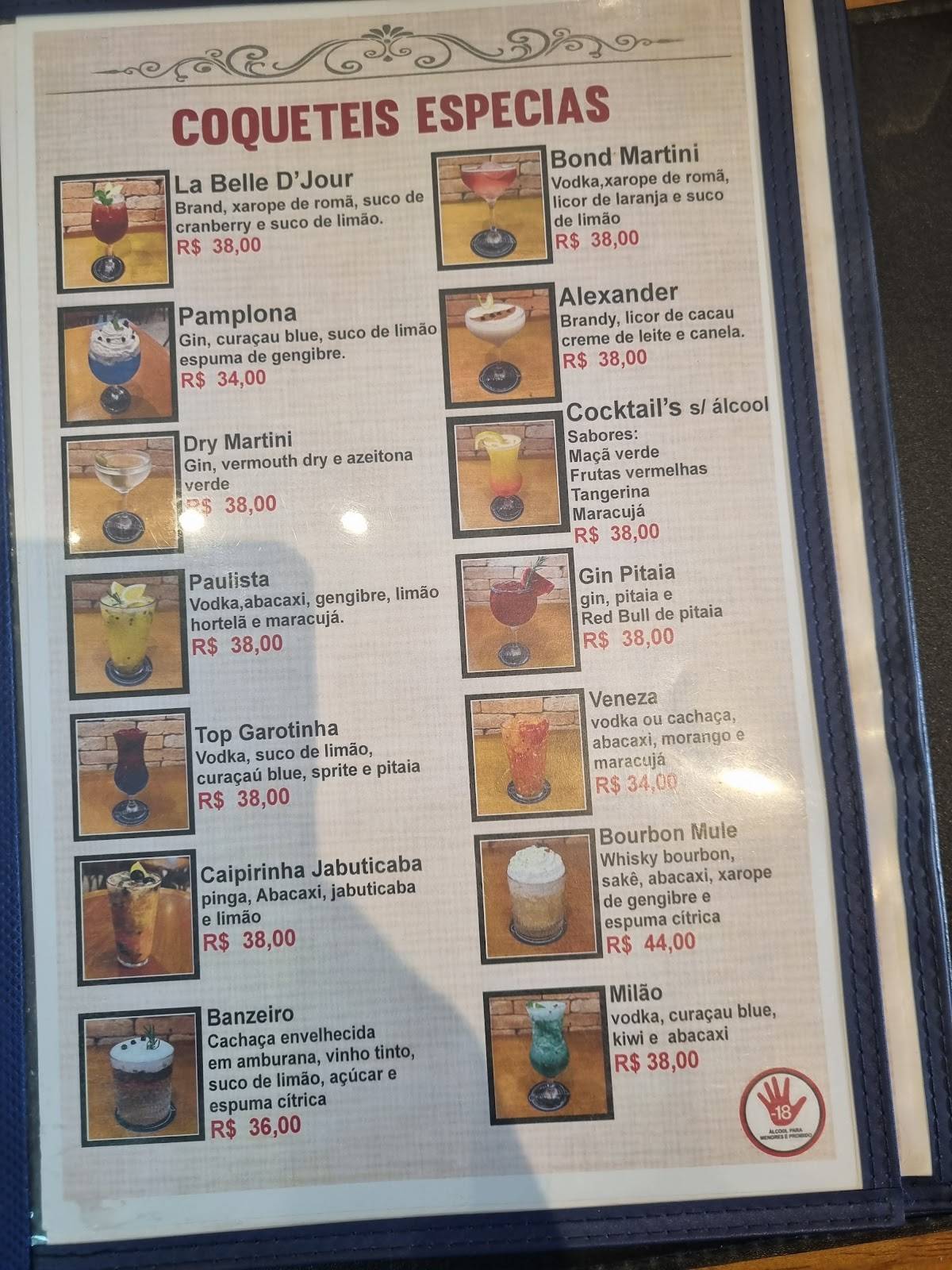 Boteco Garotinha cardápio