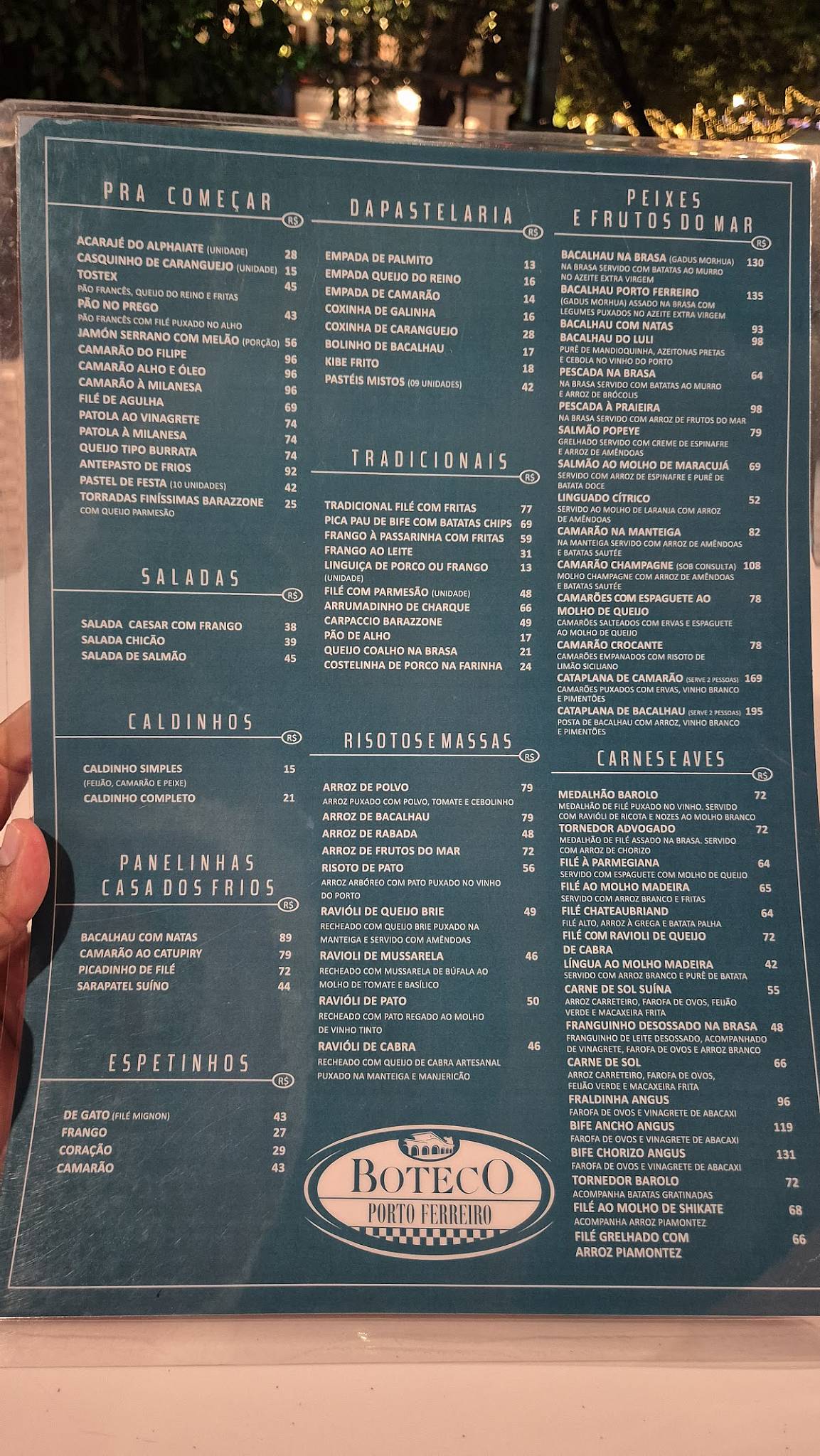Boteco Porto Ferreiro cardápio