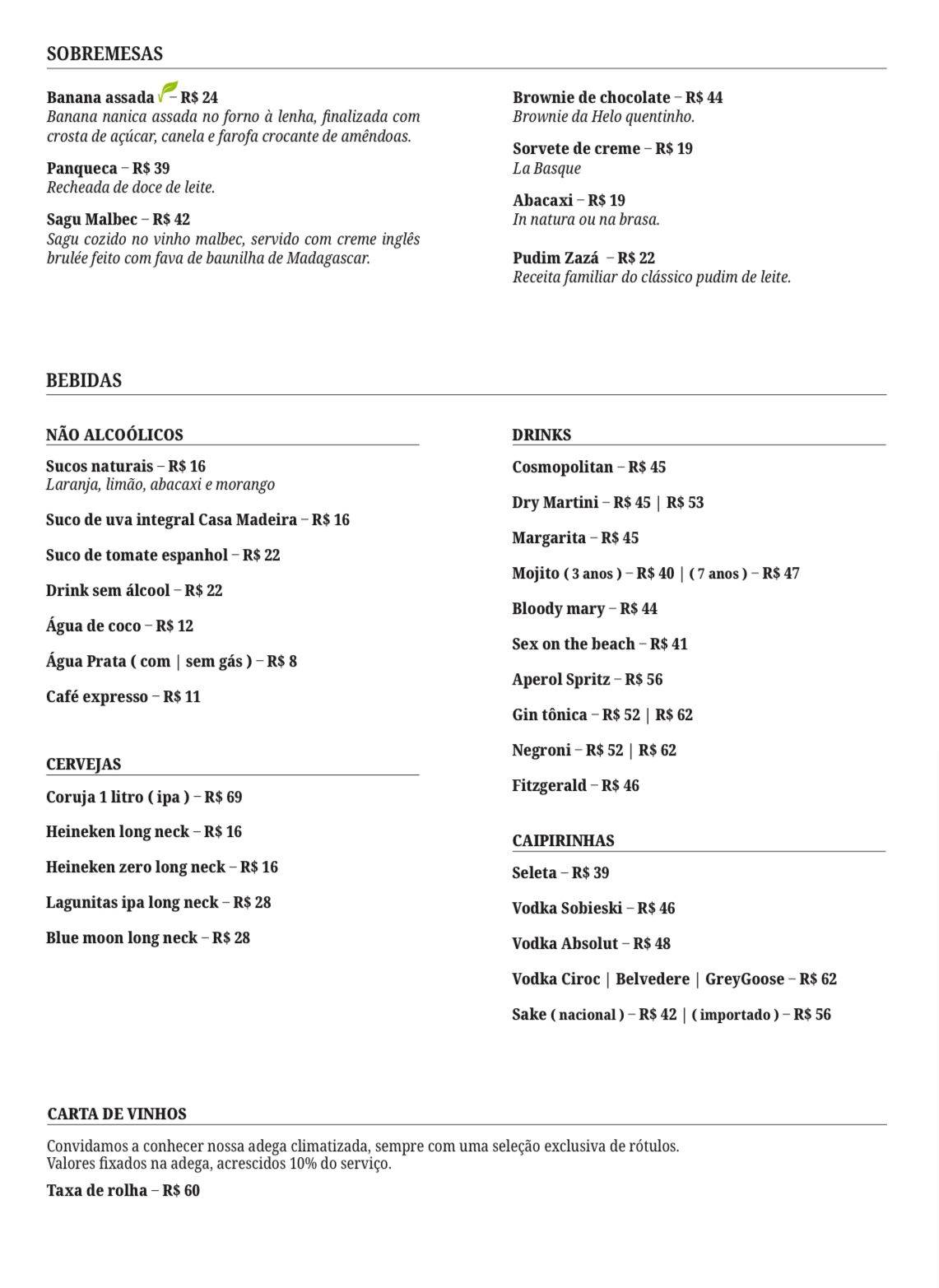 Brasa Quintal do Churrasco cardápio