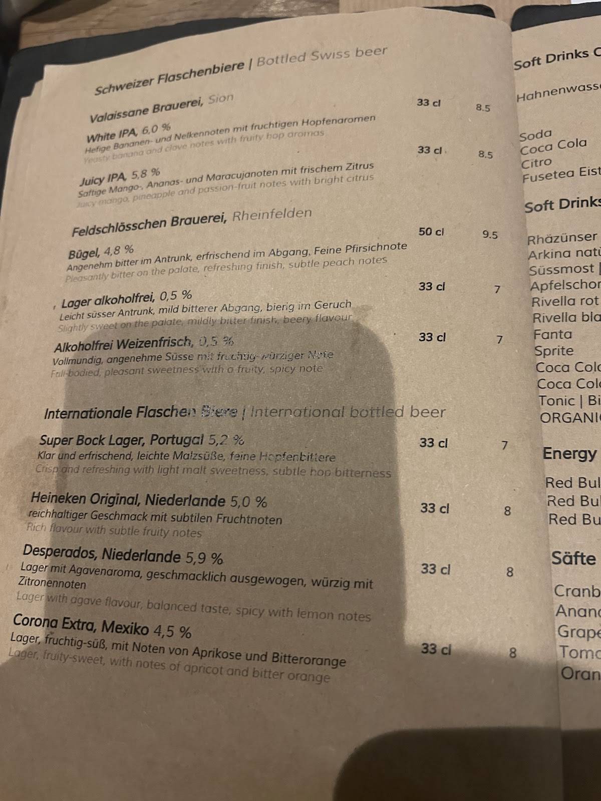 Menu di Brown Cow Pub 