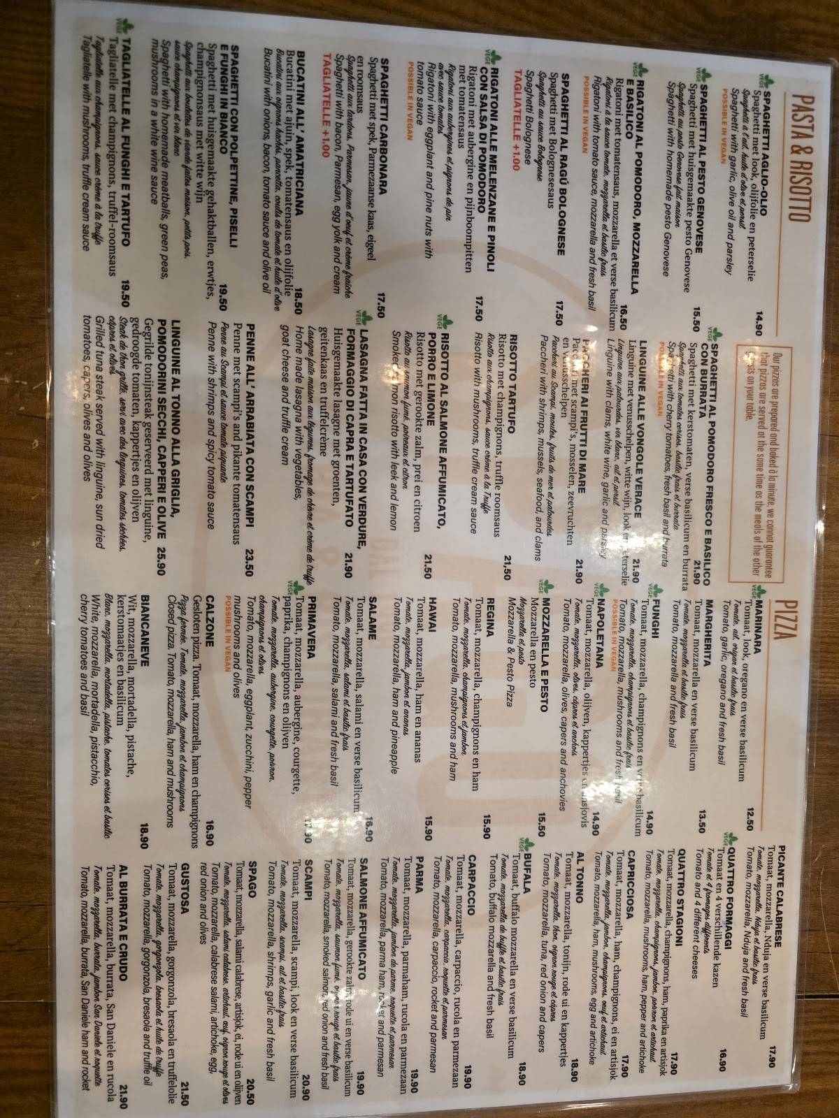 Menu de Spago