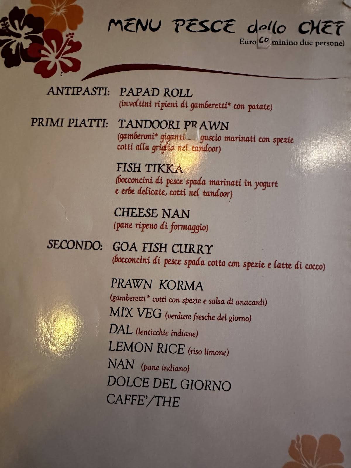 Menu di Ristorante Indiano Buddha 