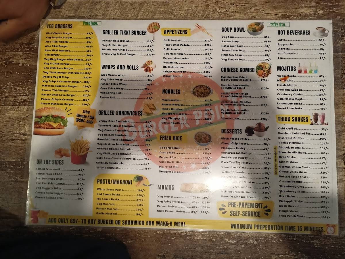 Burger point menu