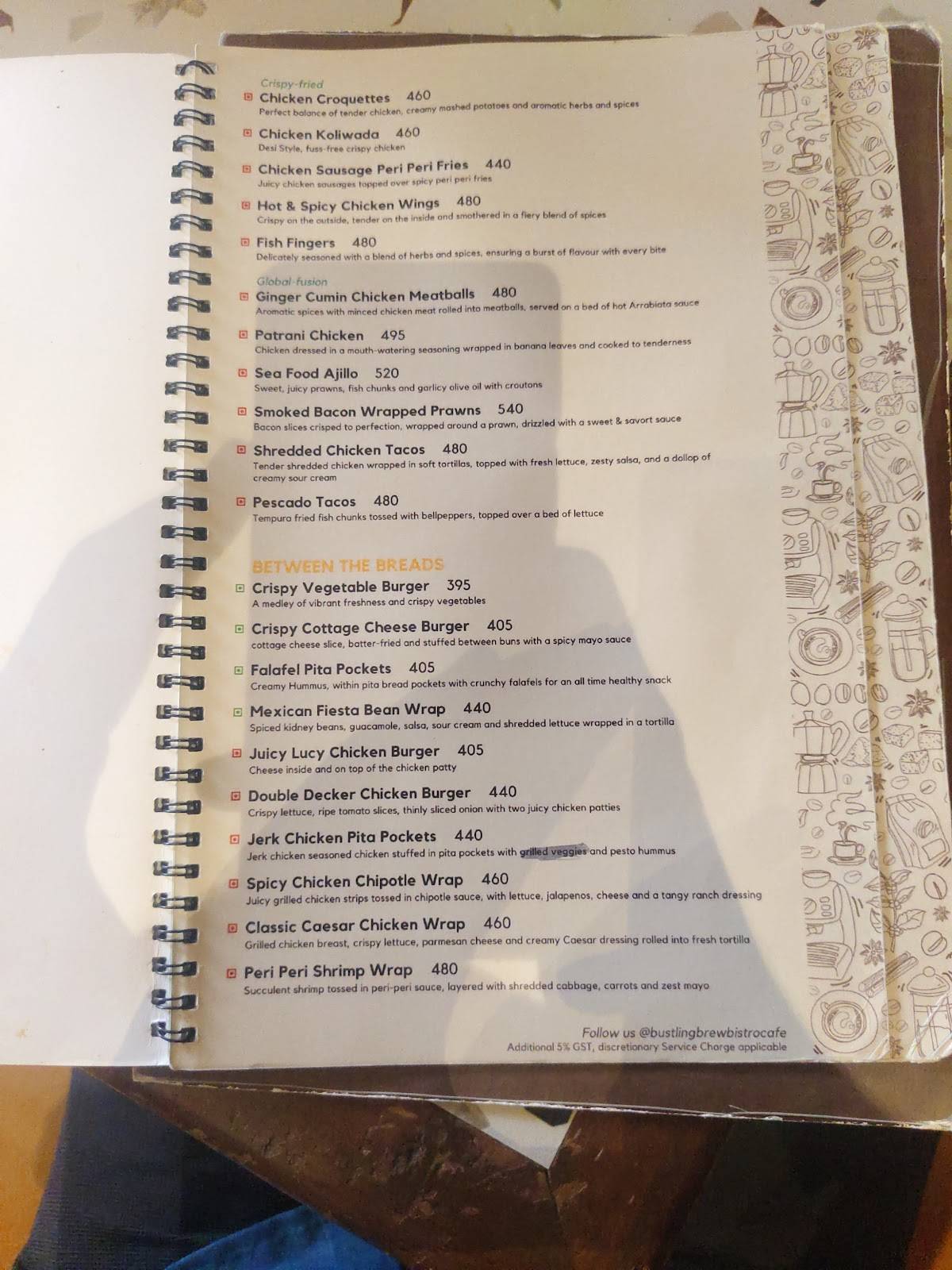 Bustling Brew Bistro Cafe menu