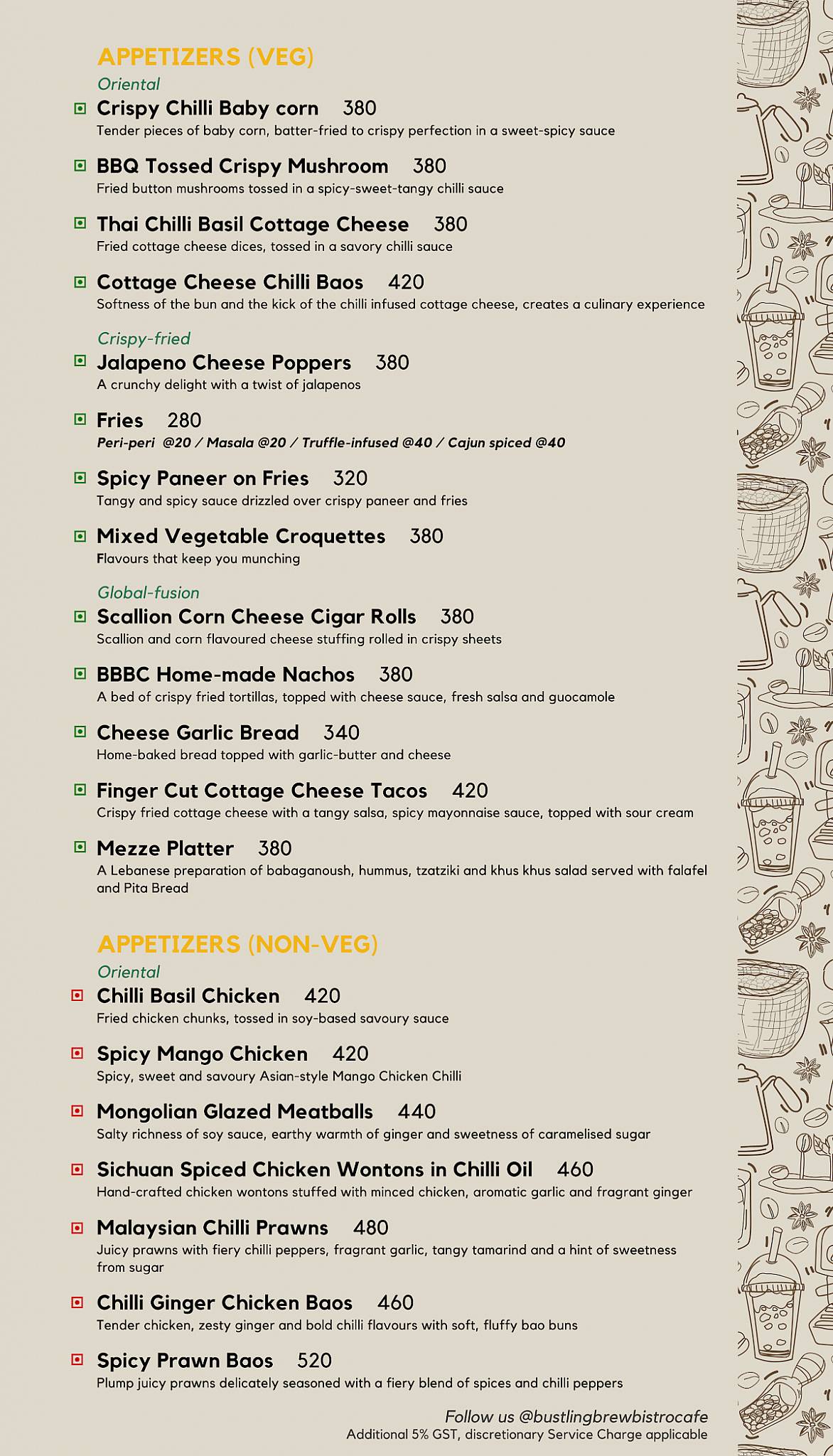 Bustling Brew Bistro Cafe menu