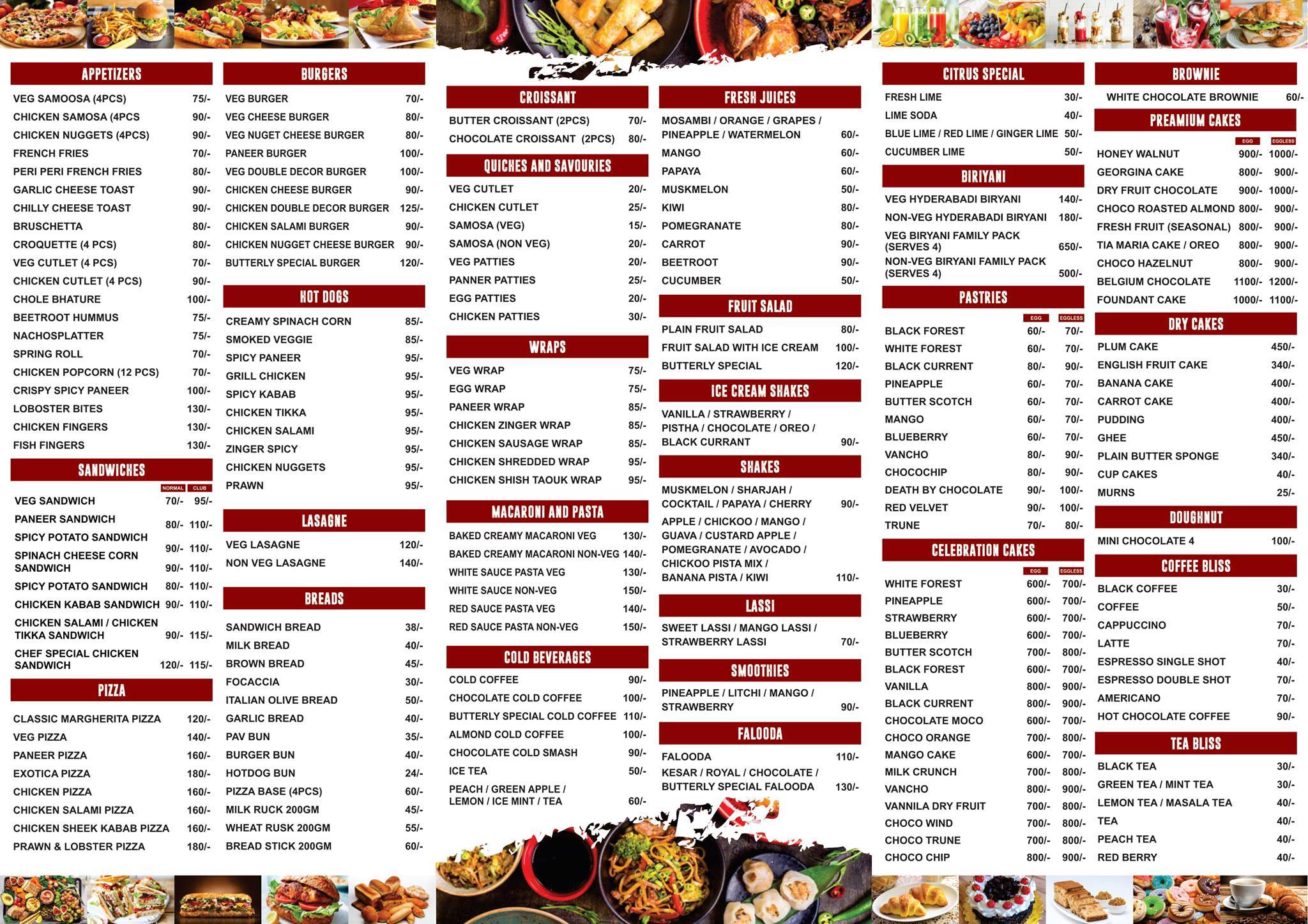 Butterly menu