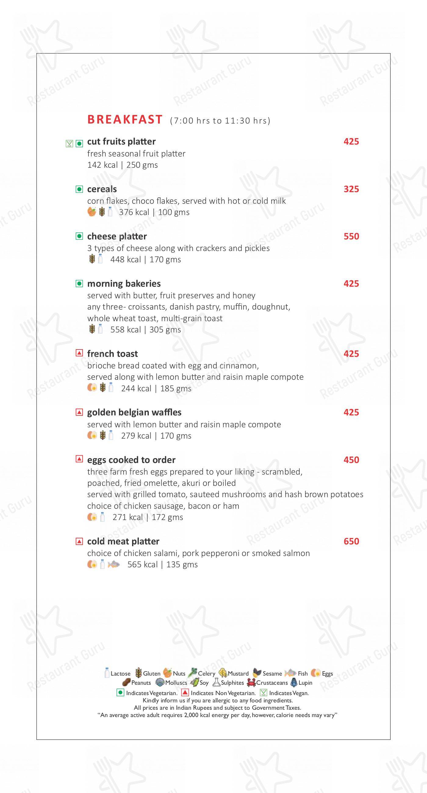 Menu bar for the Buzz restaurant