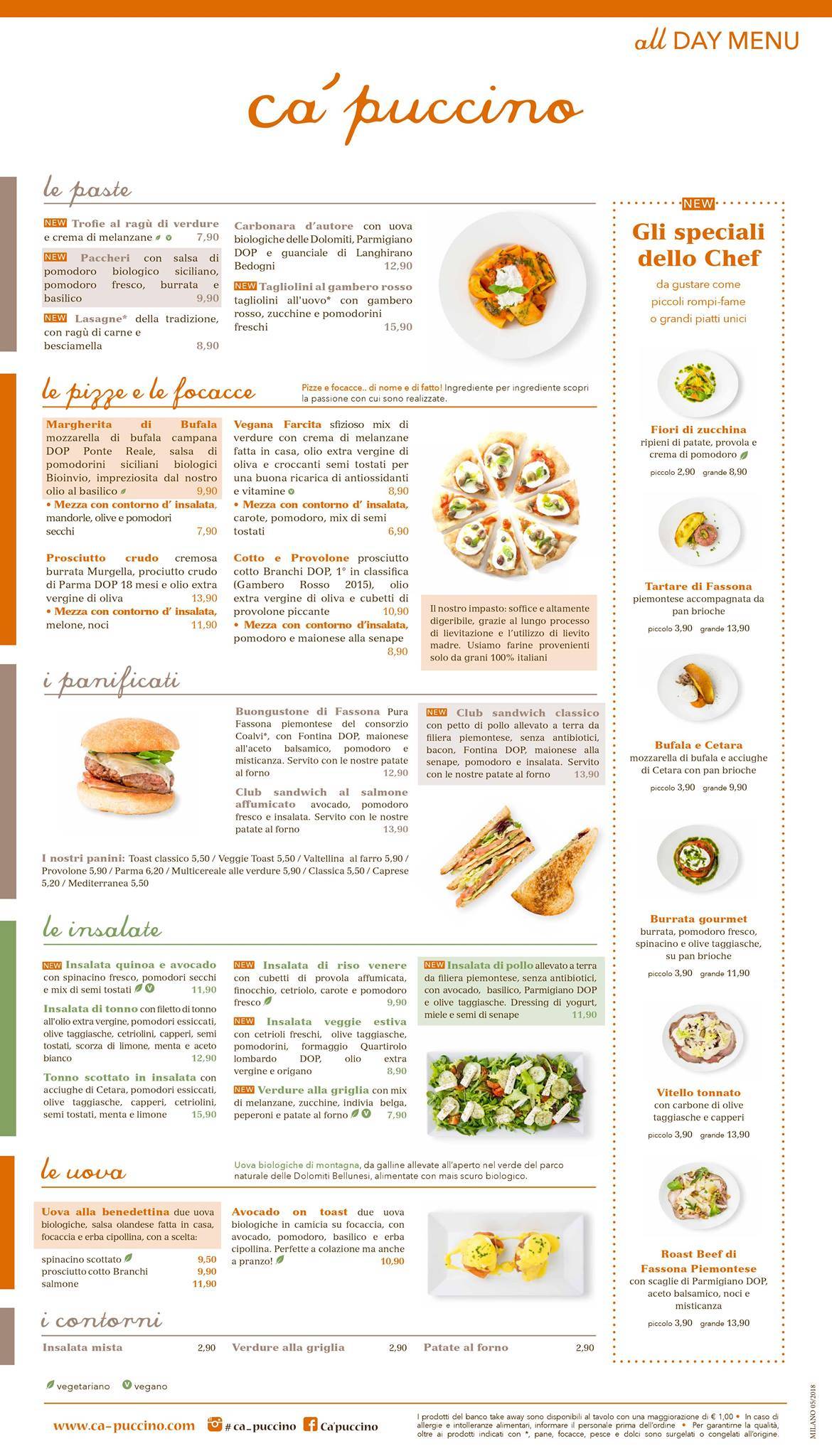 Menu di Ca' puccino Fidenza 