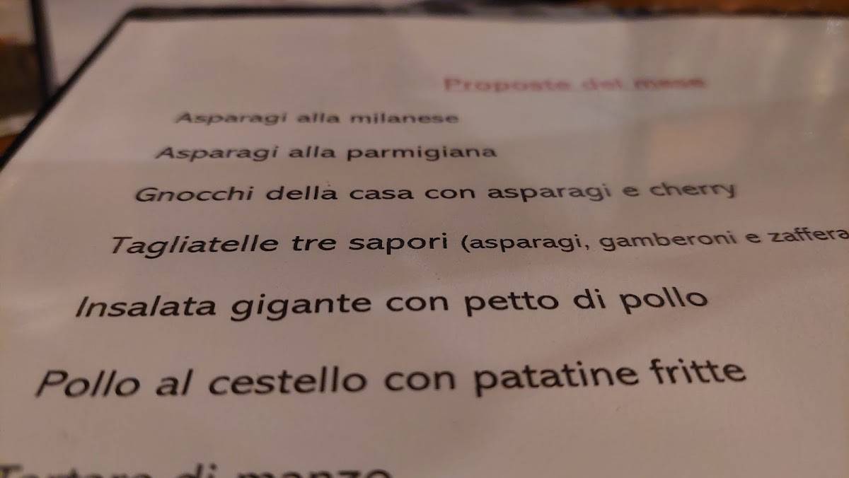 Menu di Cacciatori 