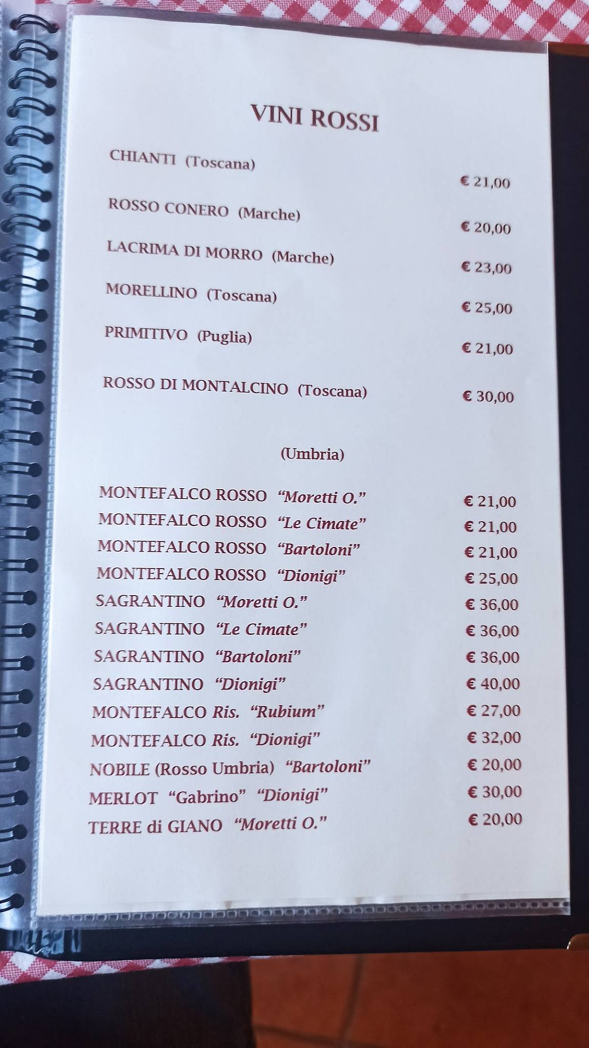 Menu di Caciosteria Umbra e… 