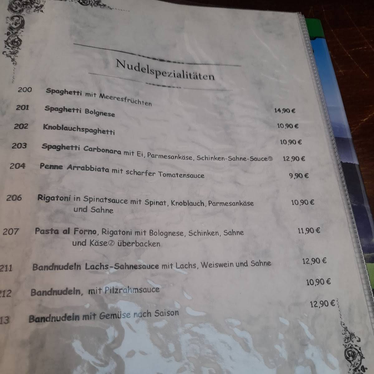 Menu de Cafe Am Waldbach