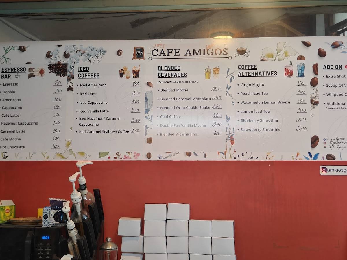 Cafe Amigos menu