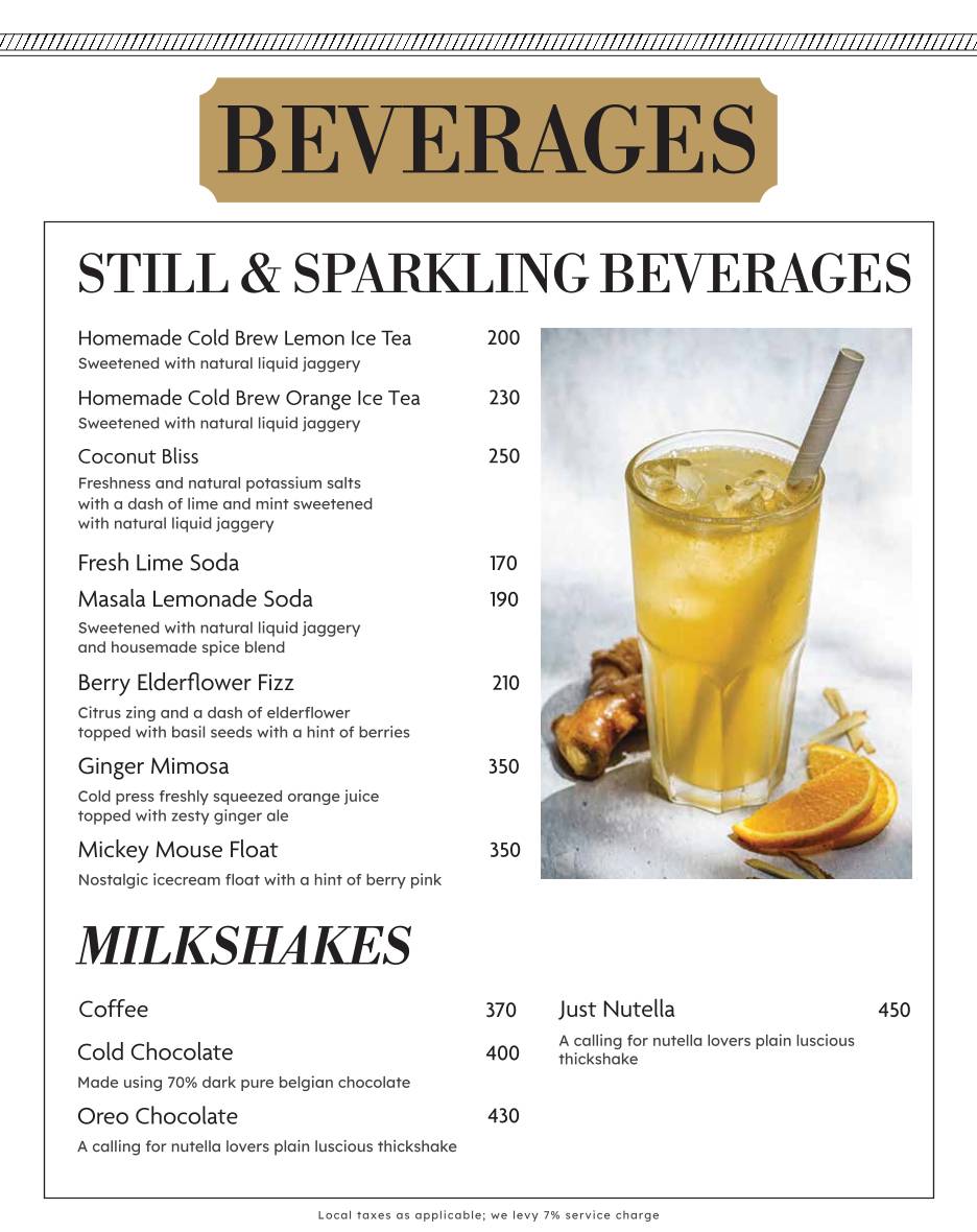August Cafe menu