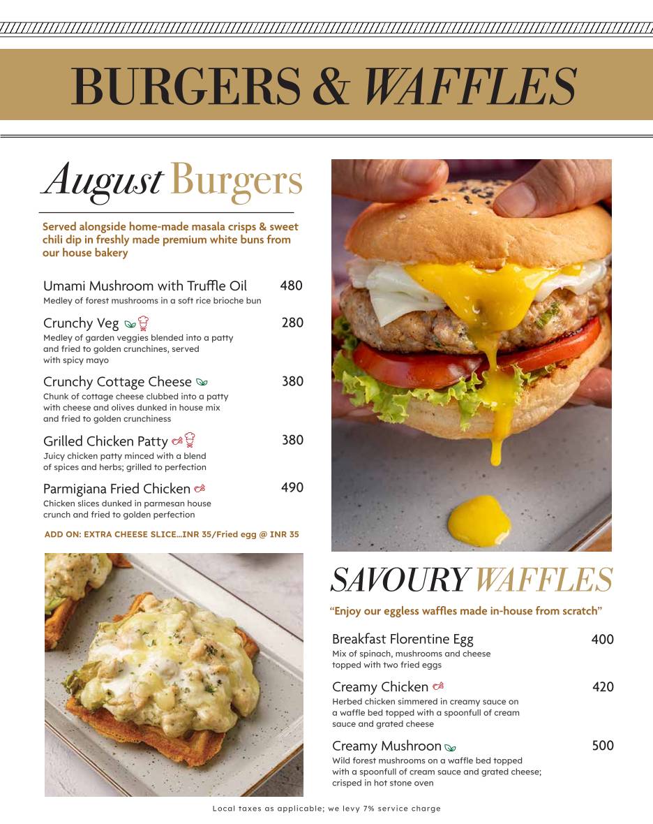 August Cafe menu