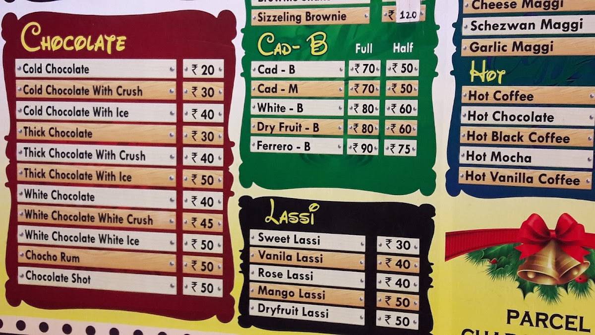 CAFE CRUNCH menu