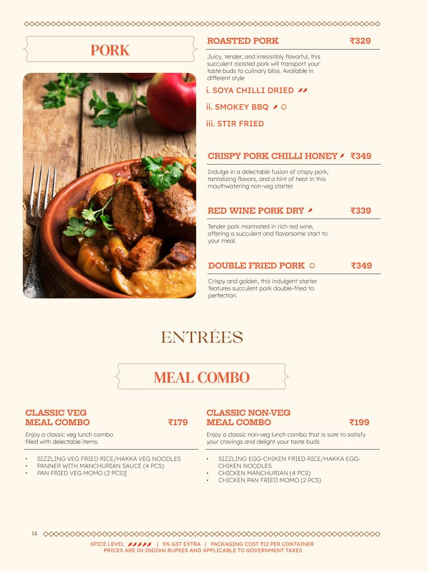 Cafe Calcutta Classic menu