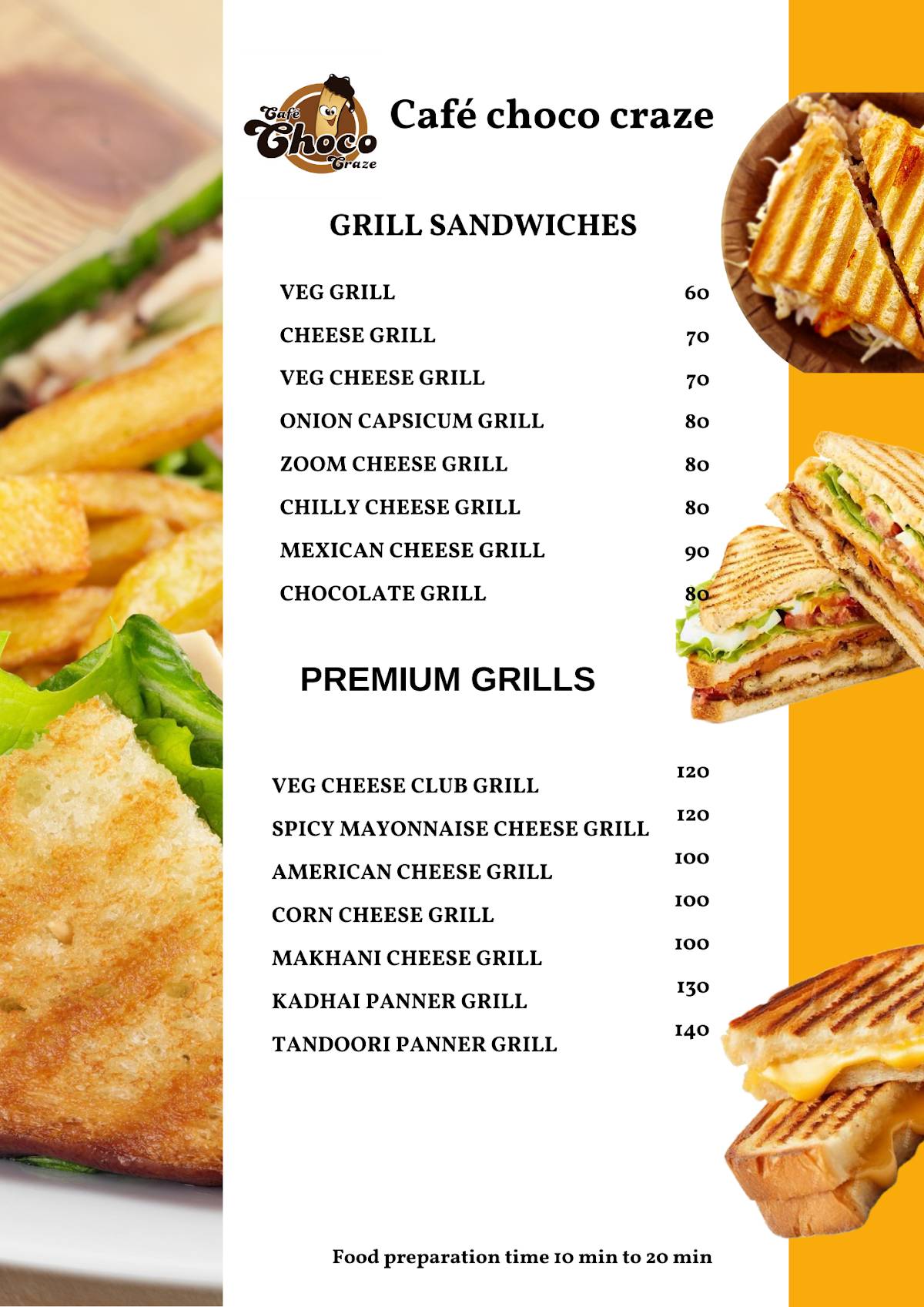कैफे चोको क्रेझ गडहिंग्लज menu