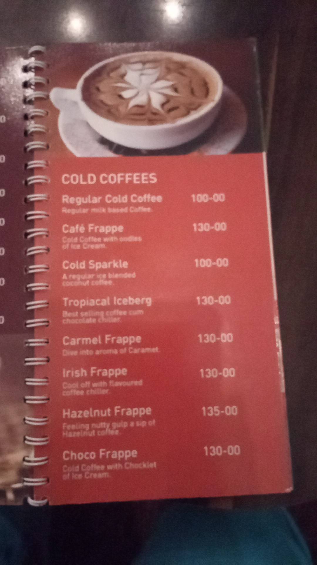 Coffee Day's menu