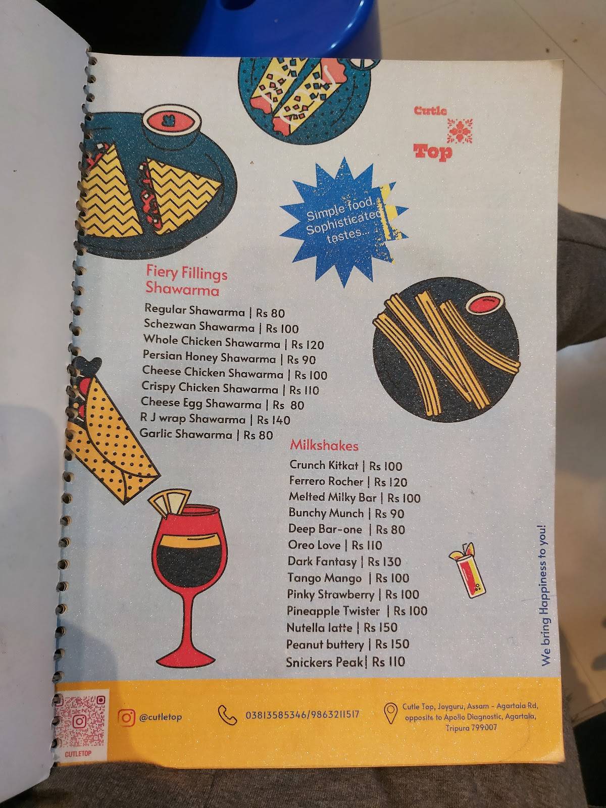 Cutle Top menu