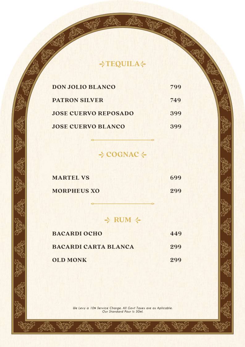 Cafe De Flora menu