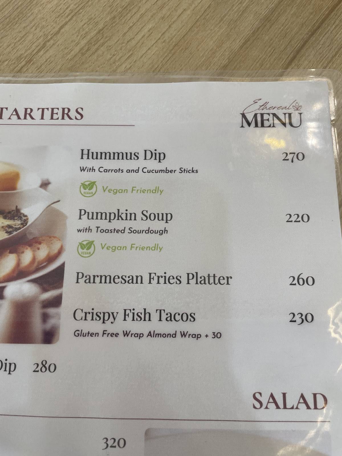 Menu at Café Ethereal cafe, Surigao City, Purok Alliance