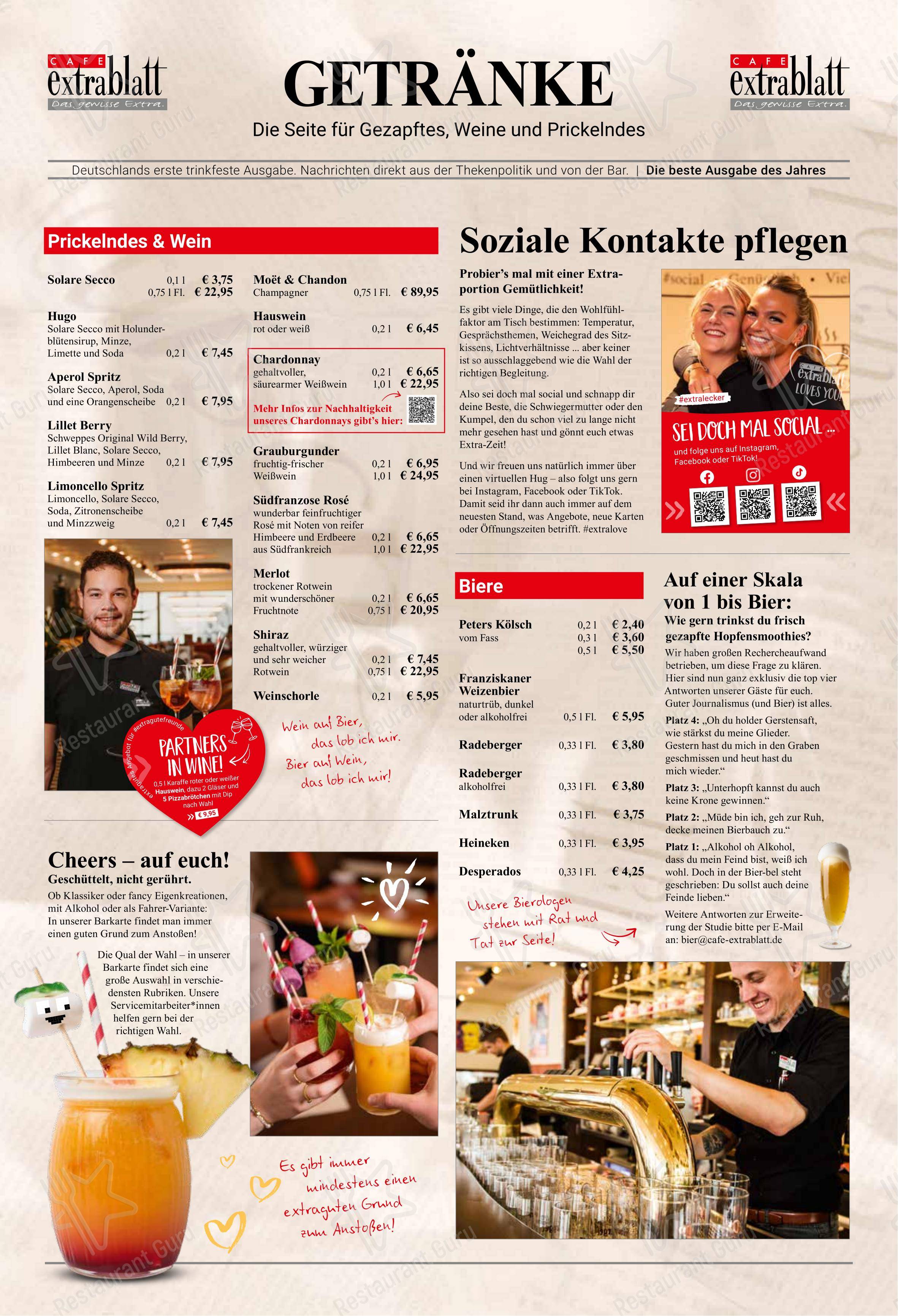 Cafe Extrablatt Köln Eigelstein dans Cologne - Menu