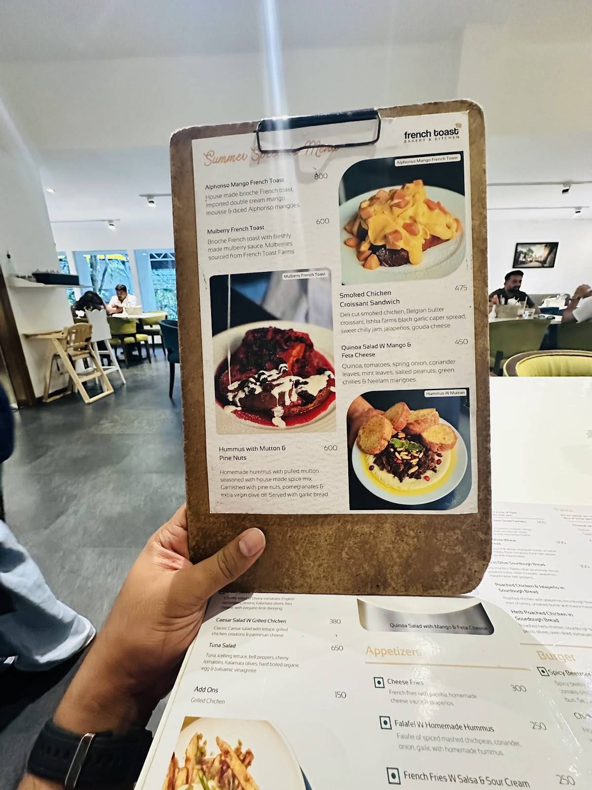 French Toast Bakery, Kitchen & Studio menu