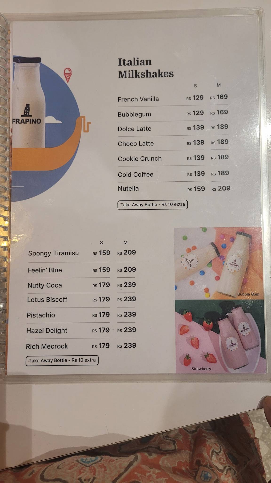 Gelato Cafe menu