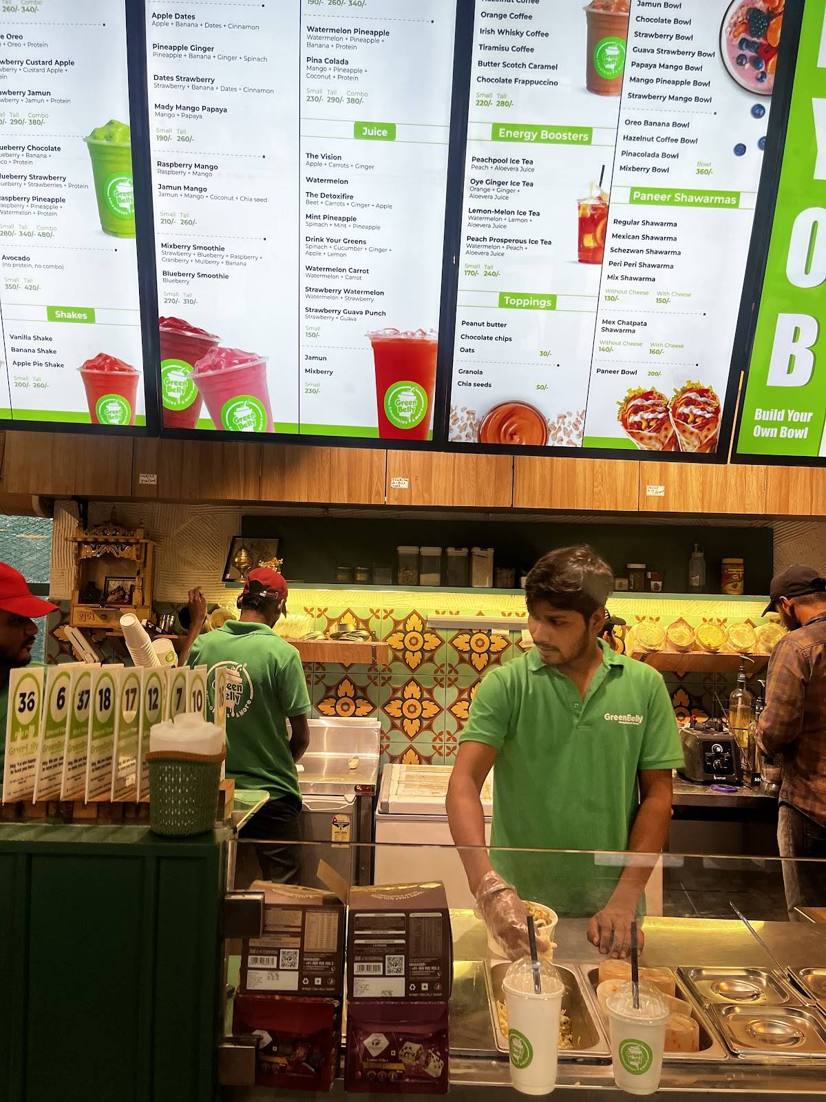 GreenBelly Smoothies menu