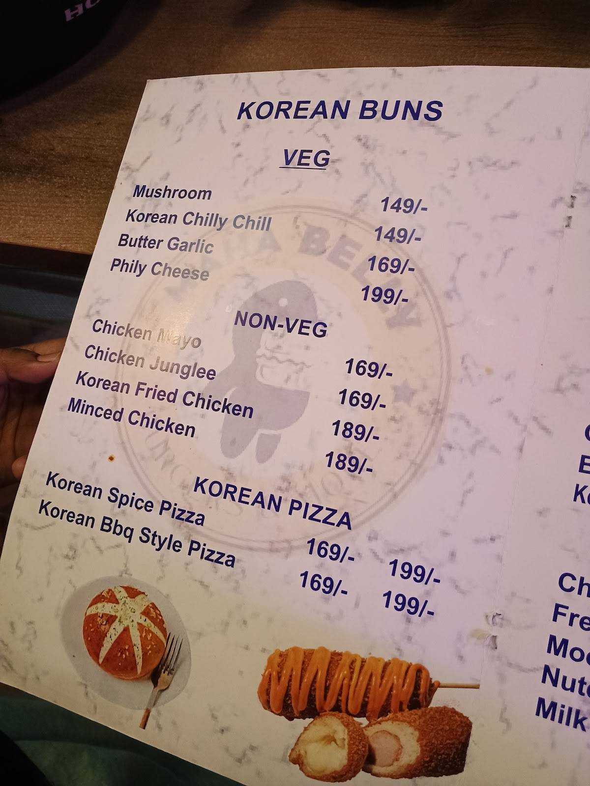 Maha Belly cafe menu