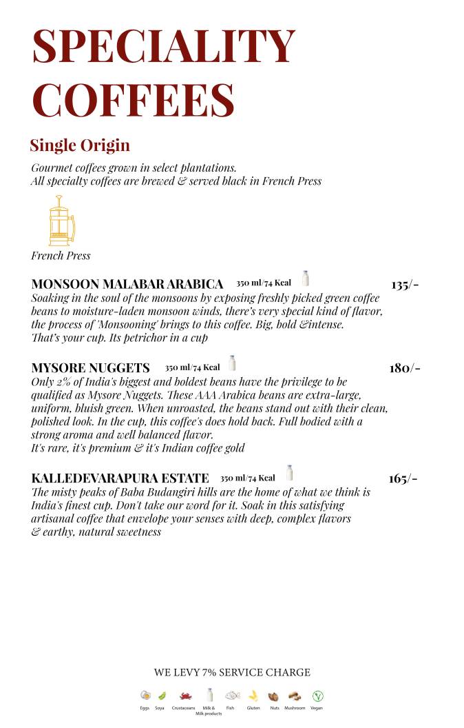 Mocha Cafe & Bar menu