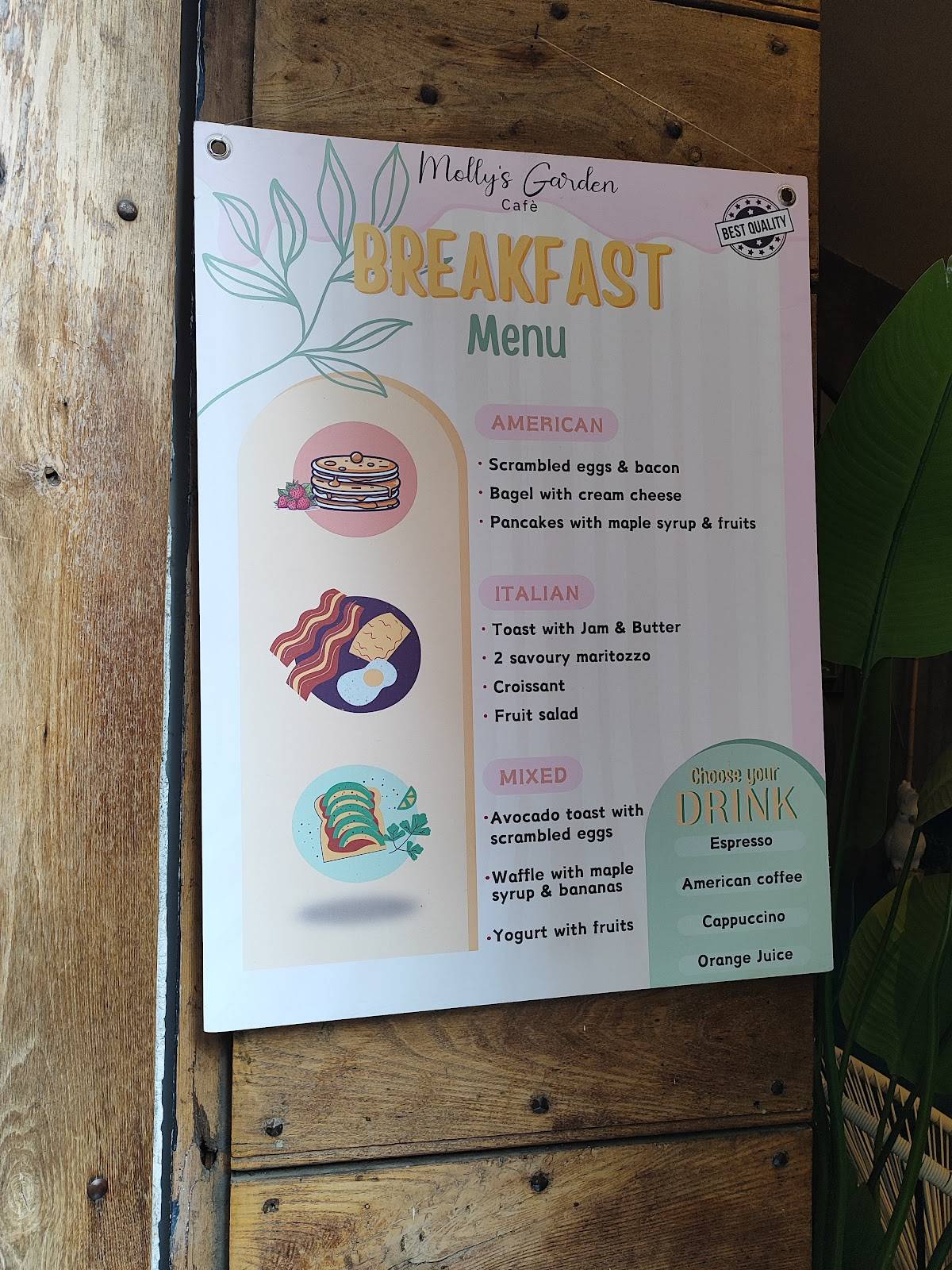 Menu di Molly's Garden Cafè 