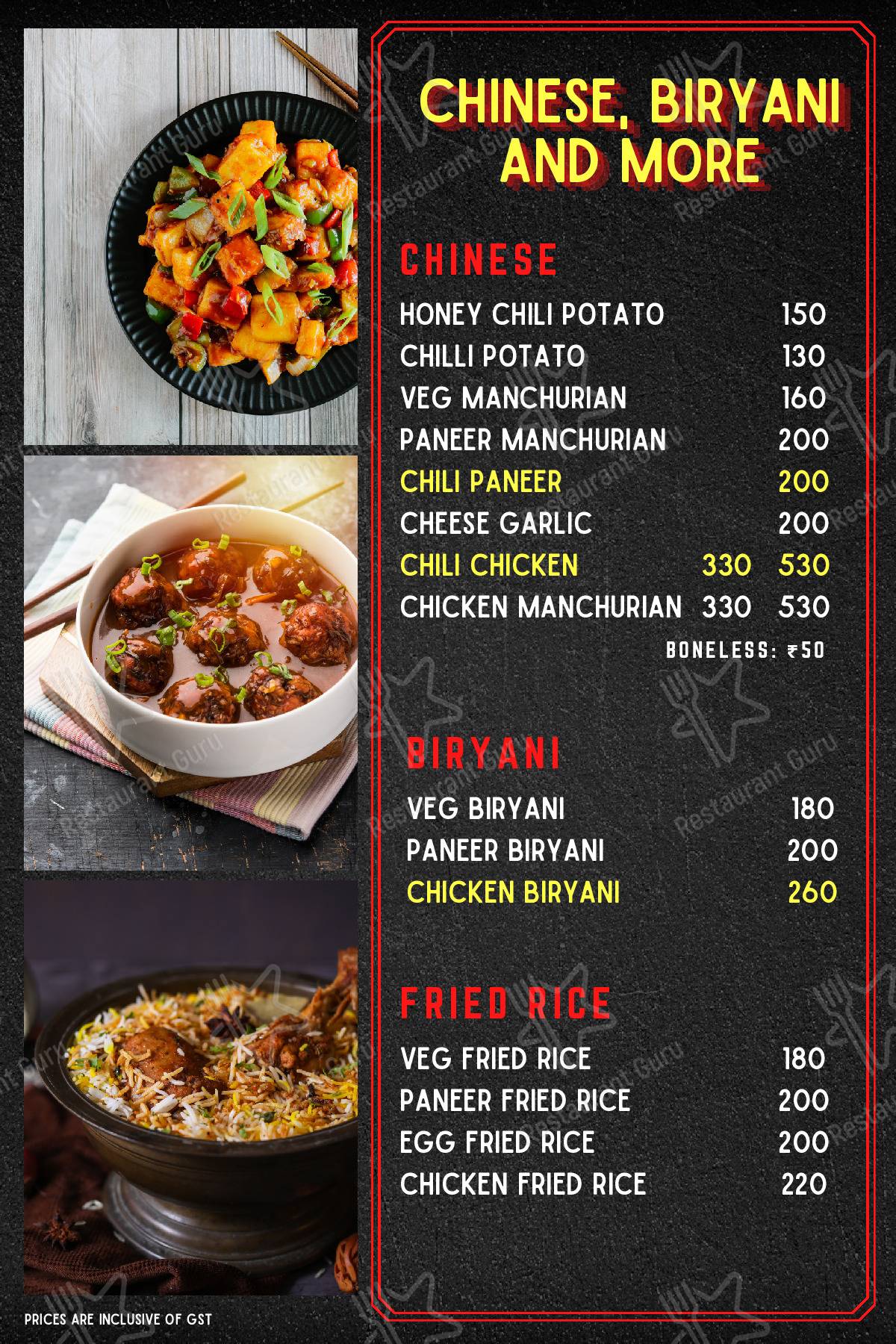 Cafe On the Rocks Pithoragarh menu