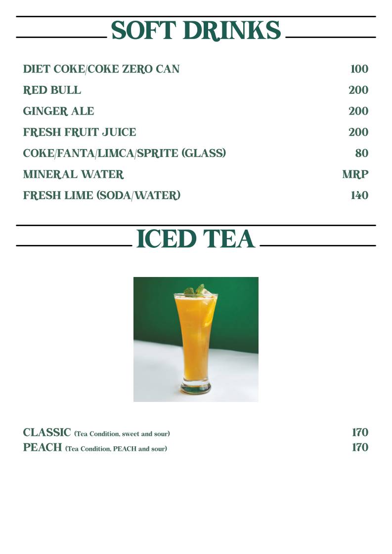 Cafe Sandoz - Vagator, Goa menu