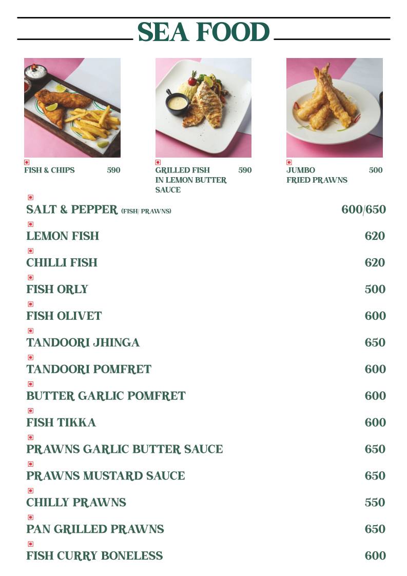 Cafe Sandoz - Vagator, Goa menu
