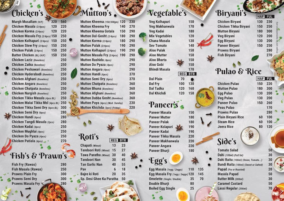 Cafe Simla Family Restaurant menu